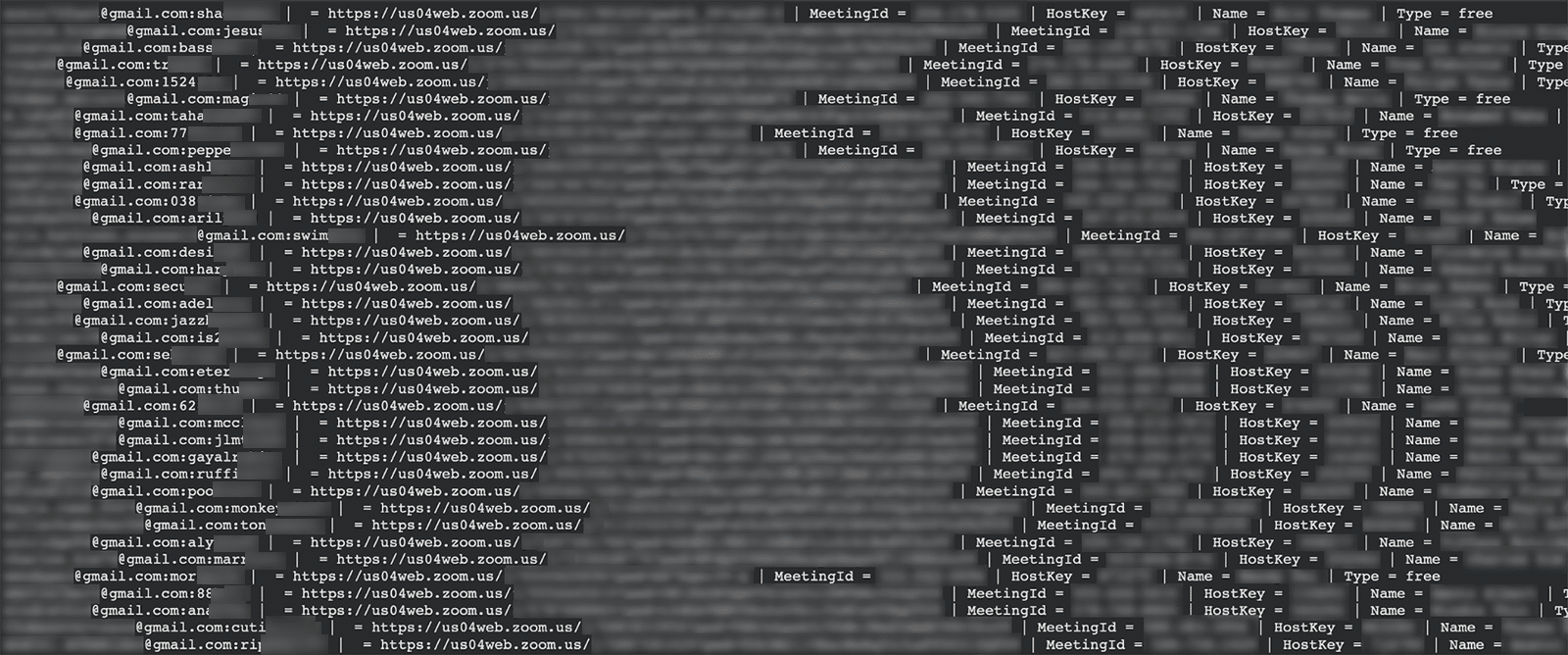 Redacted post of Zoom logins for sale