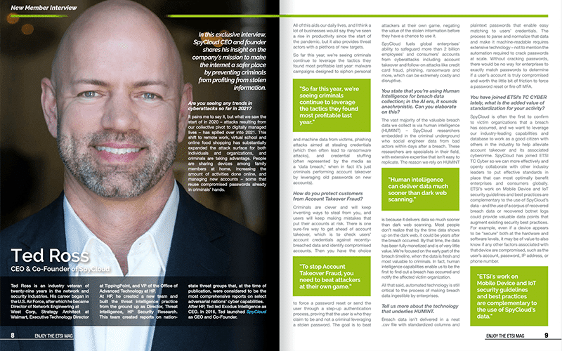 SpyCloud in ETSI Magazine