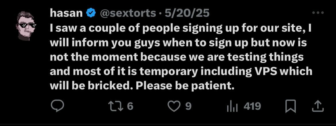 : X/Twitter post by hasan discussing creating a new BreachForums alternative