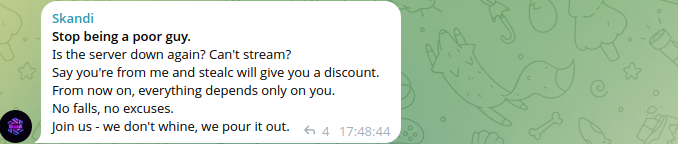 A threat actor attempting to drum up business for the Stealc infostealer MaaS